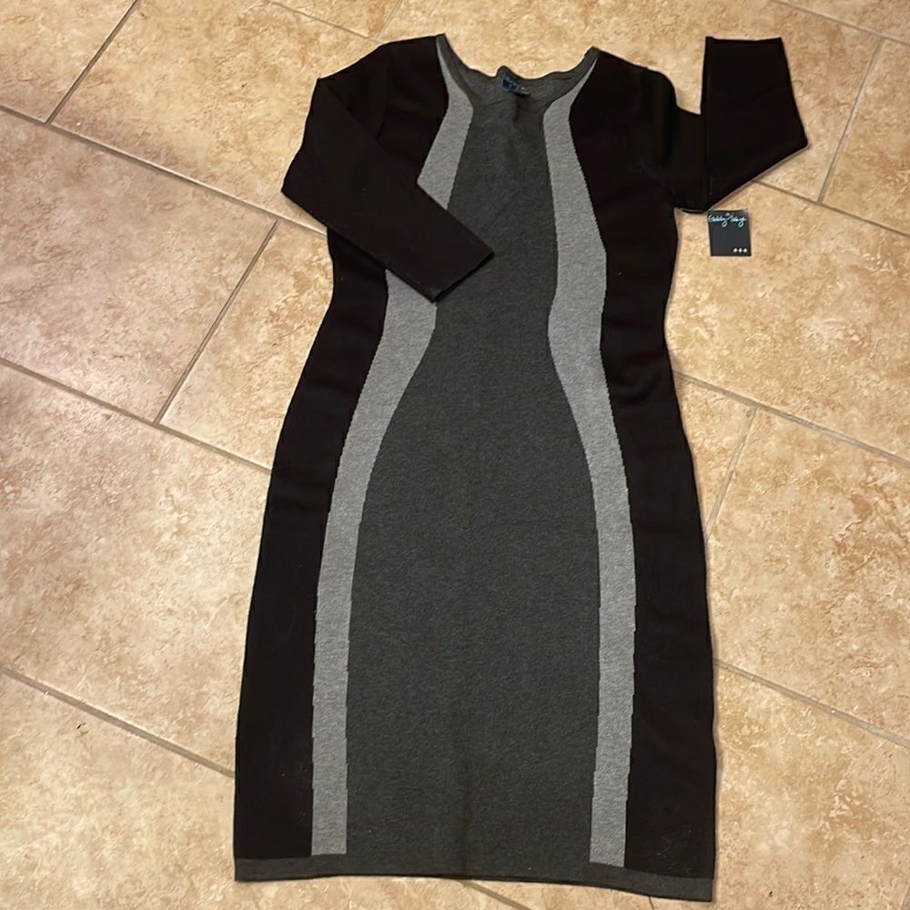 Black & Gray sweater dress